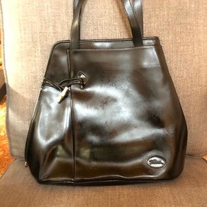 Longchamp black leather beautiful bag.